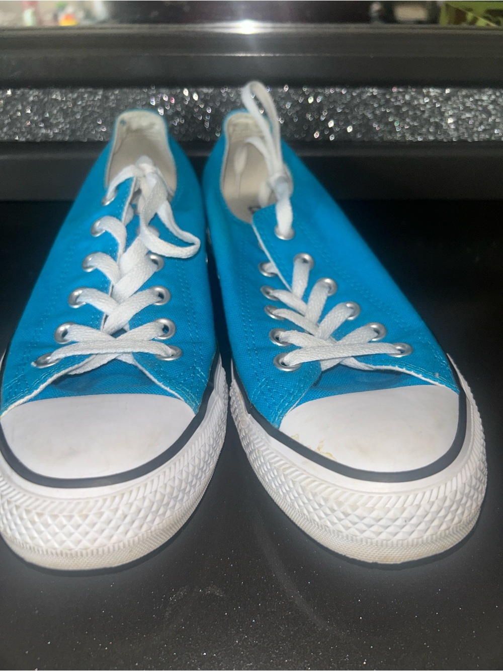 Converse Low Top Sneakers in Turquoise Blue with White Accents men’s 7 women’s 9 - Picture 2 of 5